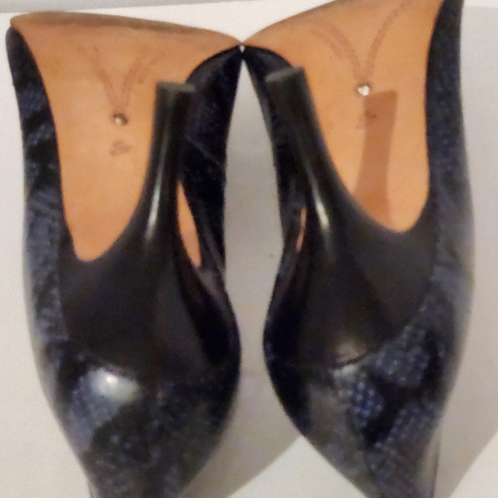 Corso Como Blue Python Snakeskin Pumps Heels - Picture 4 of 5